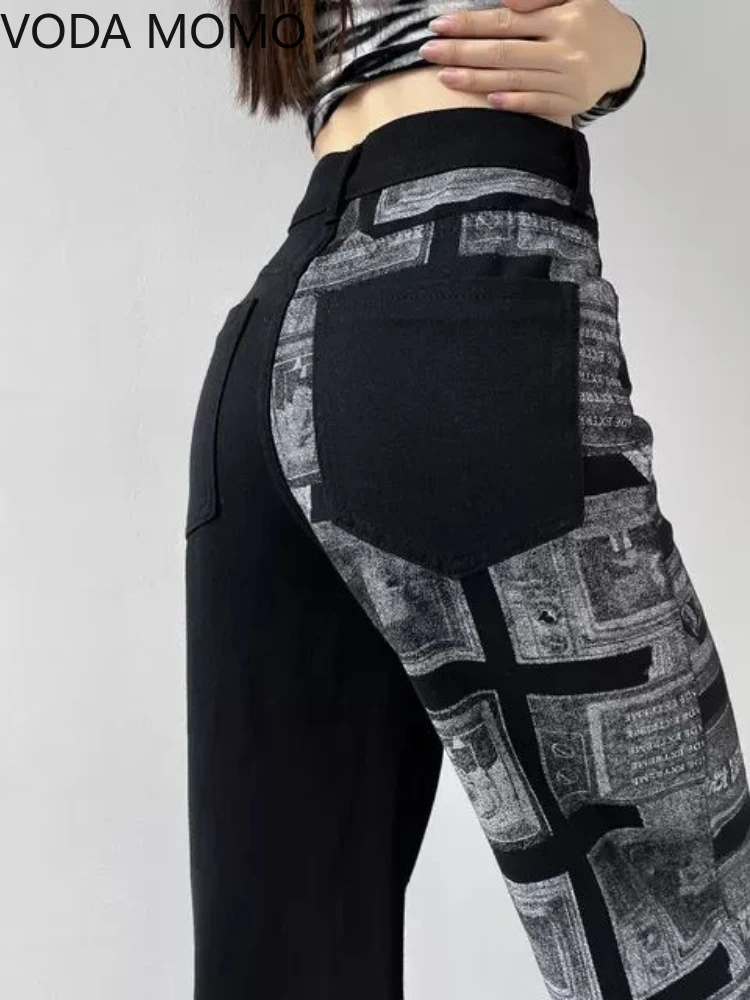 2022 womens fashion high waist patchwork letter Women's Wide leg jeans baggy woman denim capris Pants jean mom jeans trousers
2022 womens fashion high waist patchwork letter Women's Wide leg jeans baggy woman denim capris Pants jean mom jeans trousers
