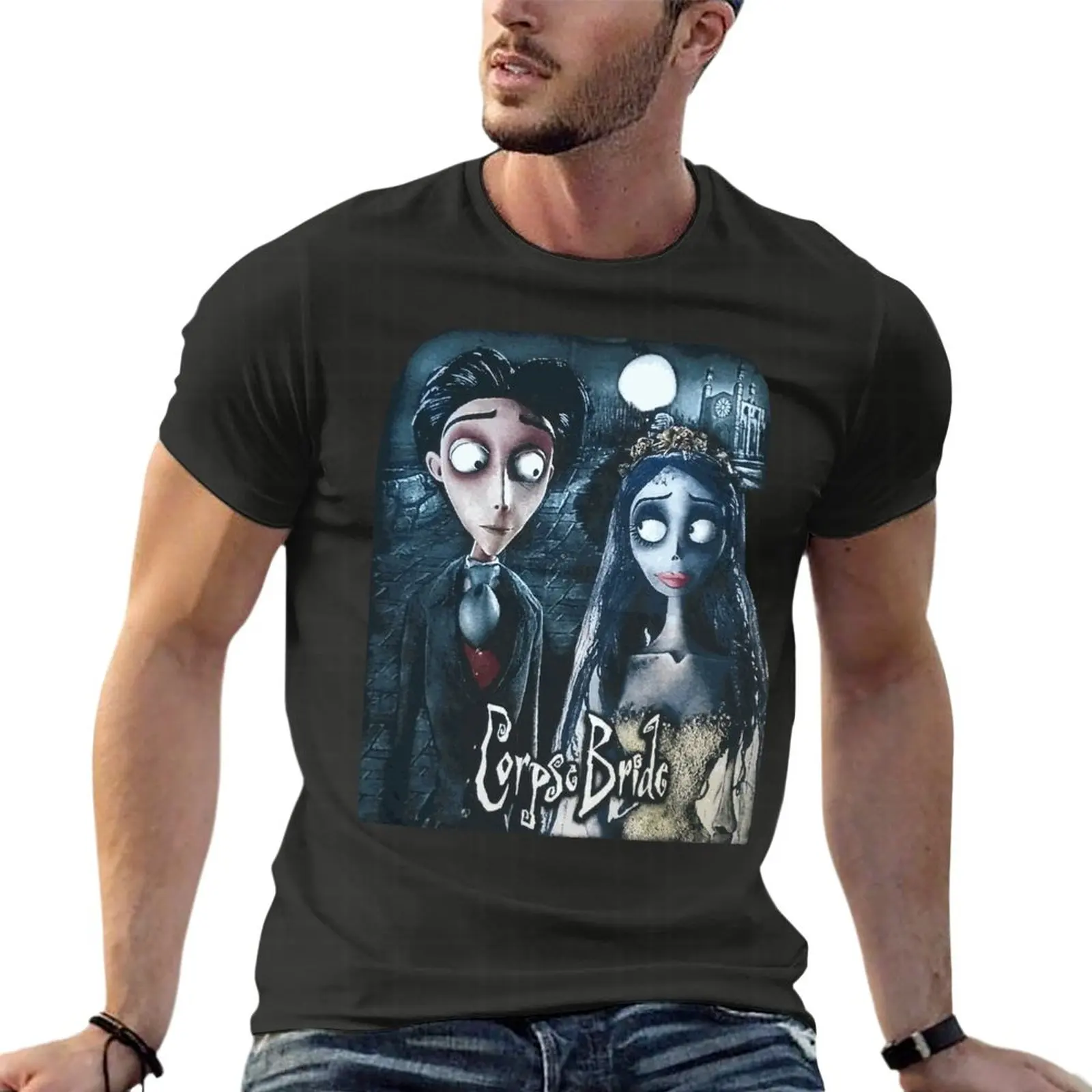 

Corpse Bride - Nightmare Before Christmas Tim Burton Halloween Skellin Oversized T-Shirt Brand Mens Clothes Short Sleeve Streetw