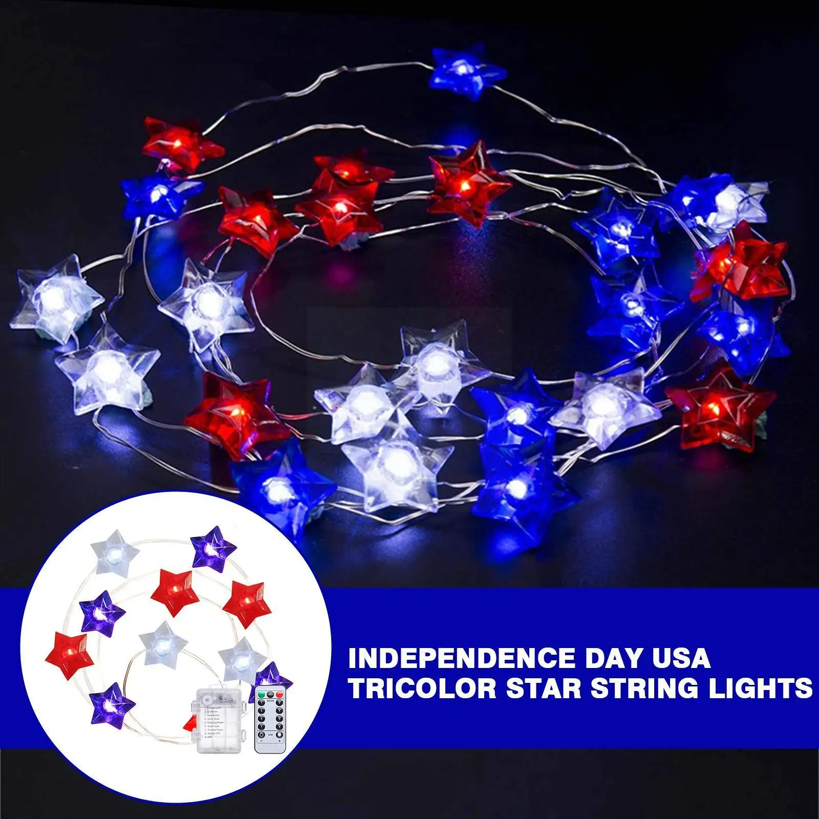 Independence Day American Star Light String Tricolor Star Light String Mixed Color Independence Decor For Home Party L6L2
Independence Day American Star Light String Tricolor Star Light String Mixed Color Independence Decor For Home Party L6L2