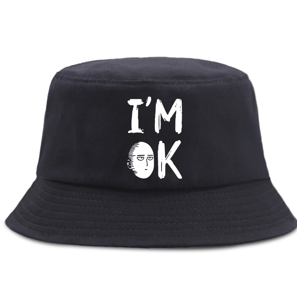 I'M OK One Punch Man Beach Cap Casual Japan Anime Fisherman's Caps Unisex Outdoor Bucket Hat Street Foldable Mens Panama Hats
I'M OK One Punch Man Beach Cap Casual Japan Anime Fisherman's Caps Unisex Outdoor Bucket Hat Street Foldable Mens Panama Hats