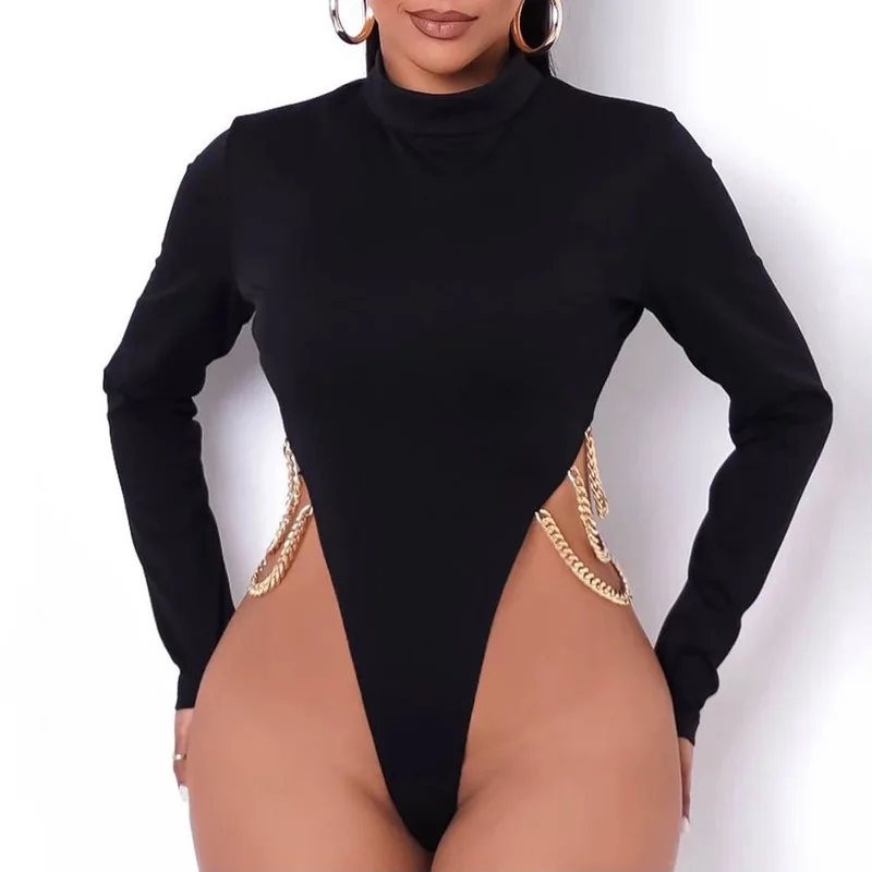Autumn Women Sexy Jumpsuit Round Neck Bodysuit Fashion Chain Solid Skinny Tops Ladies Long Sleeve Pullover Bodycon Female
Autumn Women Sexy Jumpsuit Round Neck Bodysuit Fashion Chain Solid Skinny Tops Ladies Long Sleeve Pullover Bodycon Female