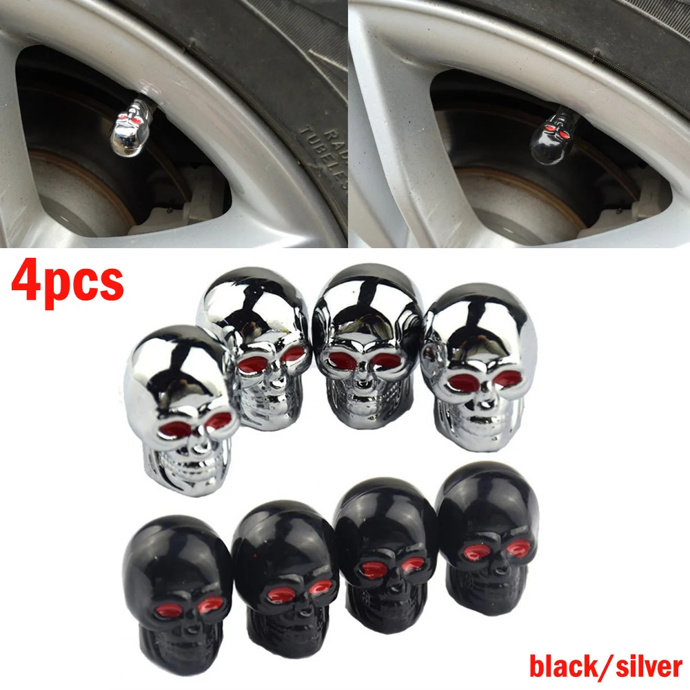 4pcs Universal Skull Car Wheel Tire Tyre Valve Stem Cap Dust Covers Black/silver Tire Valve Stem Cap For Car Truck Bicycle ATV
4pcs Universal Skull Car Wheel Tire Tyre Valve Stem Cap Dust Covers Black/silver Tire Valve Stem Cap For Car Truck Bicycle ATV