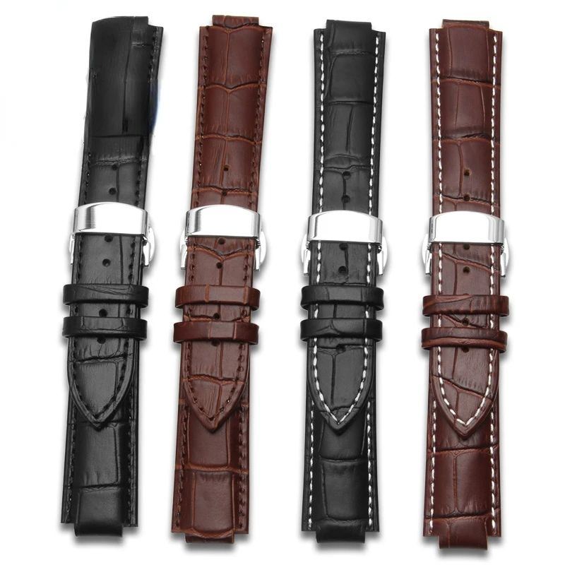 

Watch Strap Men's Leather Watch Chain Raised Mouth 10 12mm Butterfly Clasp For Louis Vuitton Men's and Women's Cowhide LV Strap