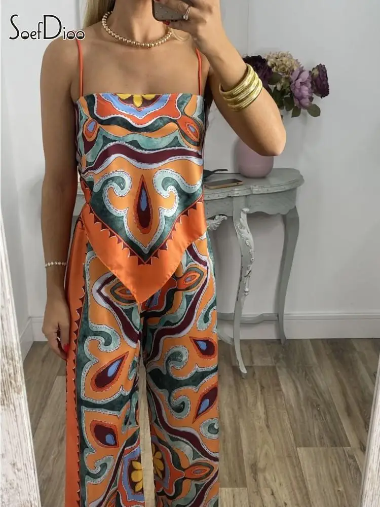 Soefdioo Fashion Paisley Satin Women's Set Bellyband Crop Top and Wide Leg Pants 2023 Chic Two Piece Set Outfits Tracksuit
Soefdioo Fashion Paisley Satin Women's Set Bellyband Crop Top and Wide Leg Pants 2023 Chic Two Piece Set Outfits Tracksuit