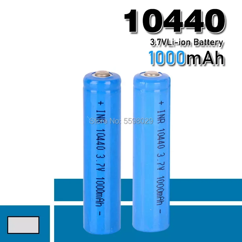 

3.7V 10440 AAA Lithium Battery High Capacity 1000mAh Li-ion Rechargeable Battery for LED Flashlights Headlamps Wireless Mouse