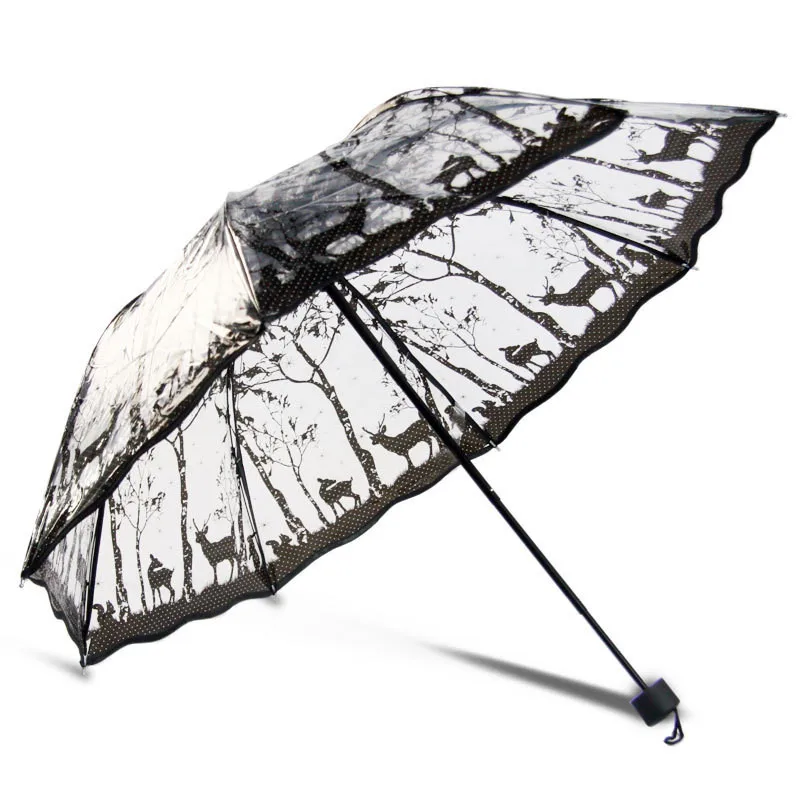 Happy Clear Umbrella Transparent Umbrella Folding Umbrella Black Printed Pattern Outdoor Traval Protection Tool When Rain Sun
Happy Clear Umbrella Transparent Umbrella Folding Umbrella Black Printed Pattern Outdoor Traval Protection Tool When Rain Sun