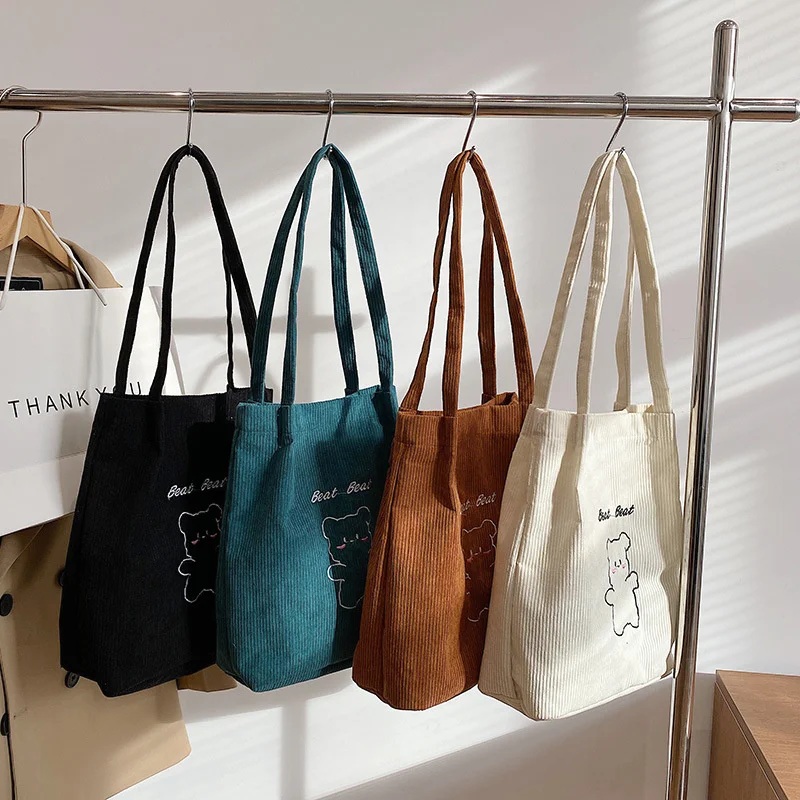 2023 Women Vintage Shopping Bags Large Corduroy Shoulder Bag Girls Student Bookbag shoulder bags Casual Tote With Outside Pocket
2023 Women Vintage Shopping Bags Large Corduroy Shoulder Bag Girls Student Bookbag shoulder bags Casual Tote With Outside Pocket