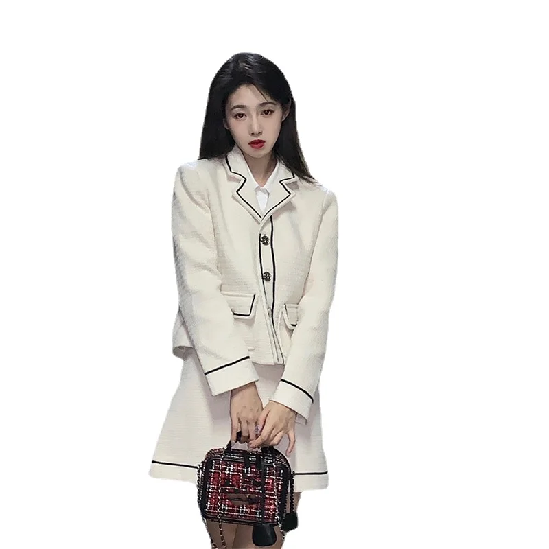 New Fashion Matching Black White2 Piece Suits Celebrity Lady Elegant Jacket Coat&Mini A Line Skirt Sets French Chic 2pc Outfits
New Fashion Matching Black White2 Piece Suits Celebrity Lady Elegant Jacket Coat&Mini A Line Skirt Sets French Chic 2pc Outfits