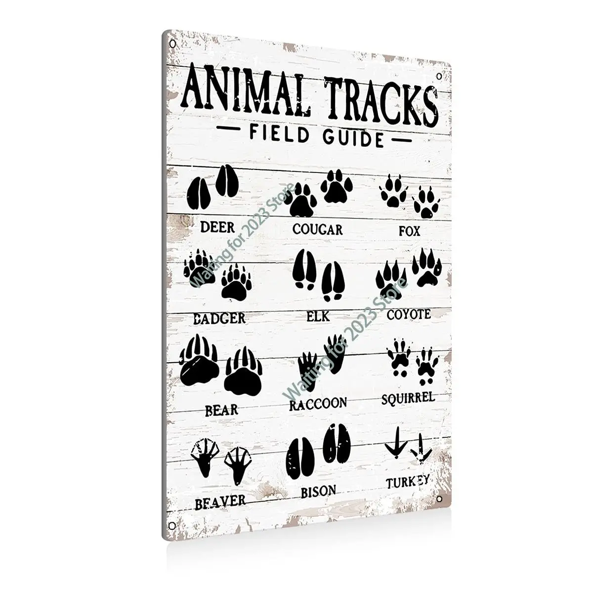 

Animal Tracks Field Guide Sign Metal Tin Sign Wall Art Decor Farmhouse Home Rustic Decor Gifts - 8x12 Inch Room Decoration