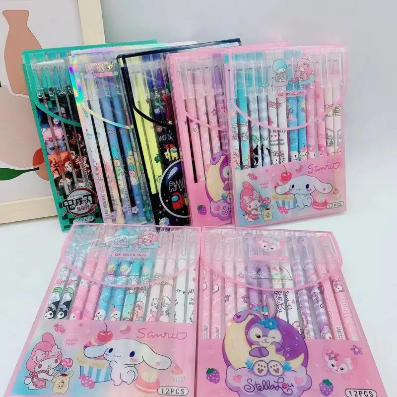 12Pcs Sanriod Series Kuromi Mymelody Cinnamoroll Anime Kawaii Super Cute Gel Pen Primary School Students' Erasable Writing Pen
12Pcs Sanriod Series Kuromi Mymelody Cinnamoroll Anime Kawaii Super Cute Gel Pen Primary School Students' Erasable Writing Pen