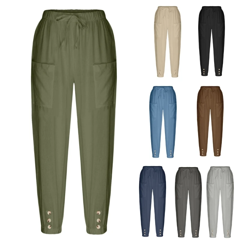 Женские льняные брюки-султанки с завышенной талией и карманами
Женские льняные брюки-султанки с завышенной талией и карманами