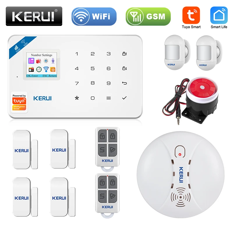 

KERUI Home Security Alarm System W181 Wireless WiFi GSM Tuya APP Control Android ios Burglar Alarm System Mini PIR Motion Sensor