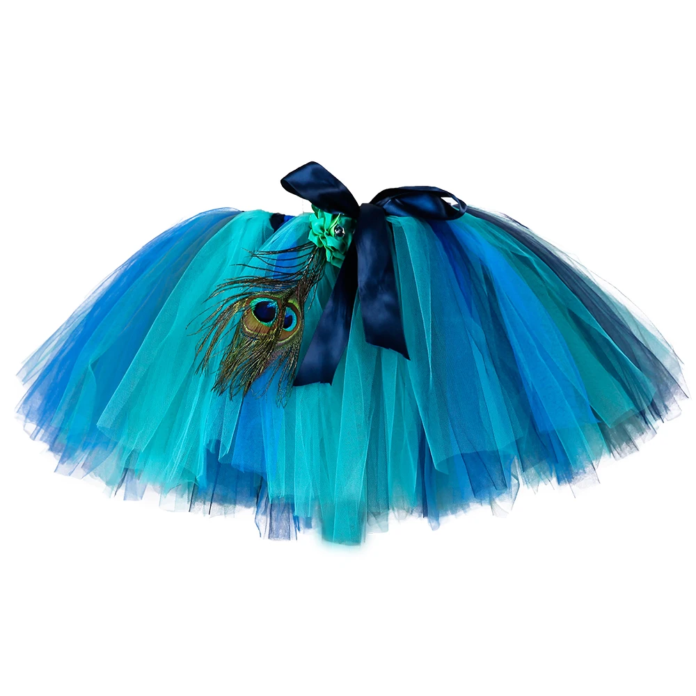 

Feather Peacock Fluffy Skirt Women Adult Birthday Party Role Play Tutu Halloween Pageant Peacock Animal Costume for Teens Girls