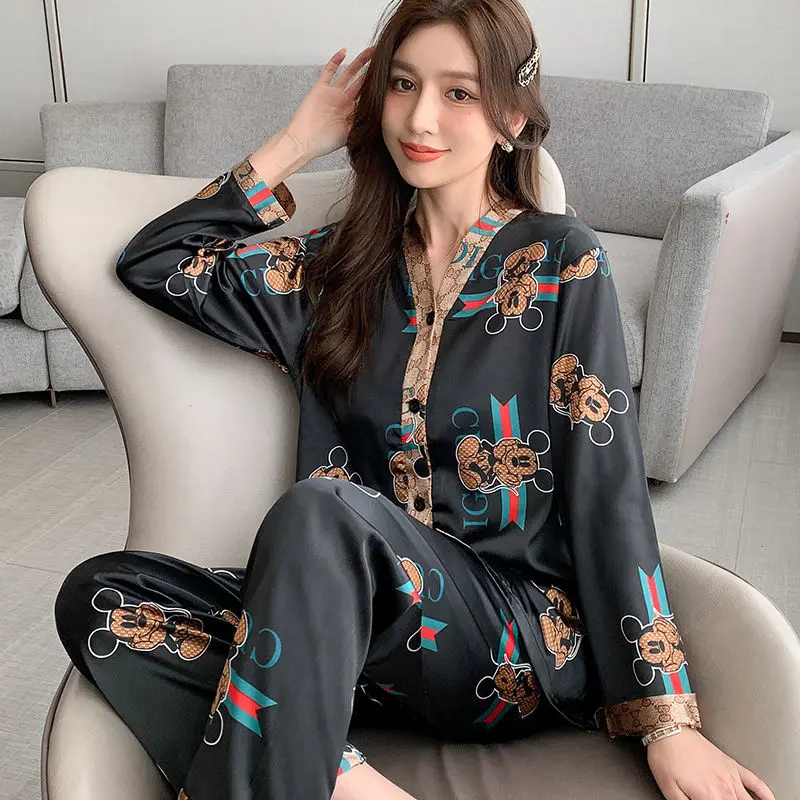 Женский пижамный комплект с длинным рукавом весна осень зима тонкий Шелковый комплект для отдыха с принтом корейская мода ретро изящность
Женский пижамный комплект с длинным рукавом весна осень зима тонкий Шелковый комплект для отдыха с принтом корейская мода ретро изящность