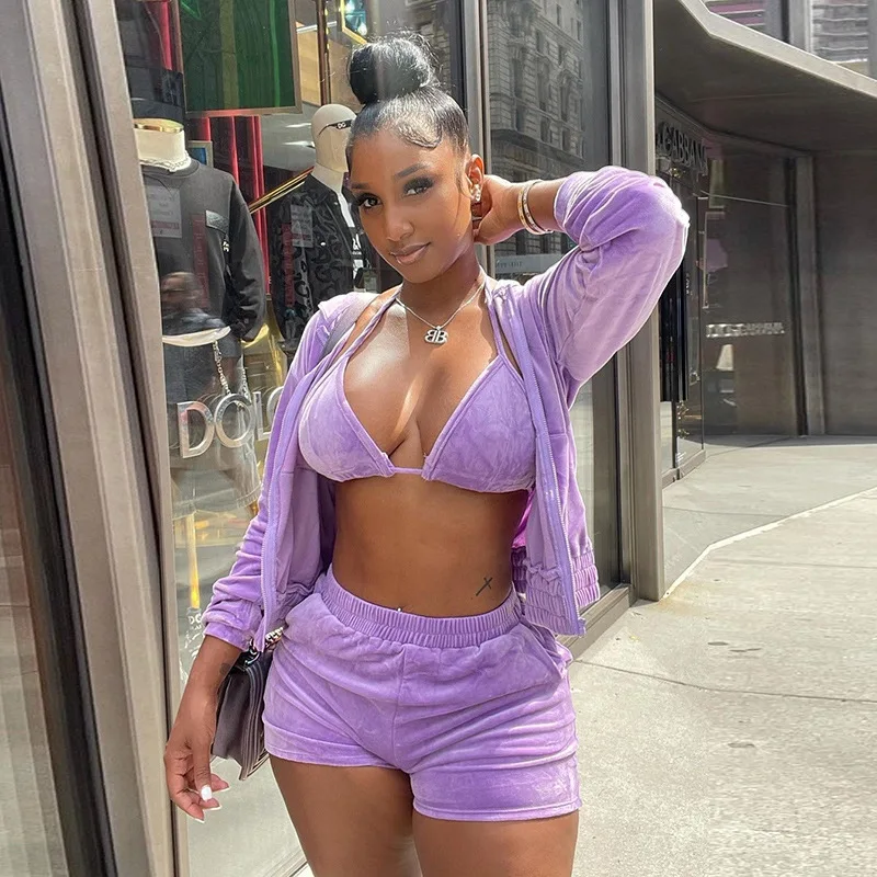 Adogirl Autumn Winter Women Velvet Solid Tracksuit Crop Tops+ Cardigan Coat+ Shorts Matching Sets Streetwear Outfits
Adogirl Autumn Winter Women Velvet Solid Tracksuit Crop Tops+ Cardigan Coat+ Shorts Matching Sets Streetwear Outfits