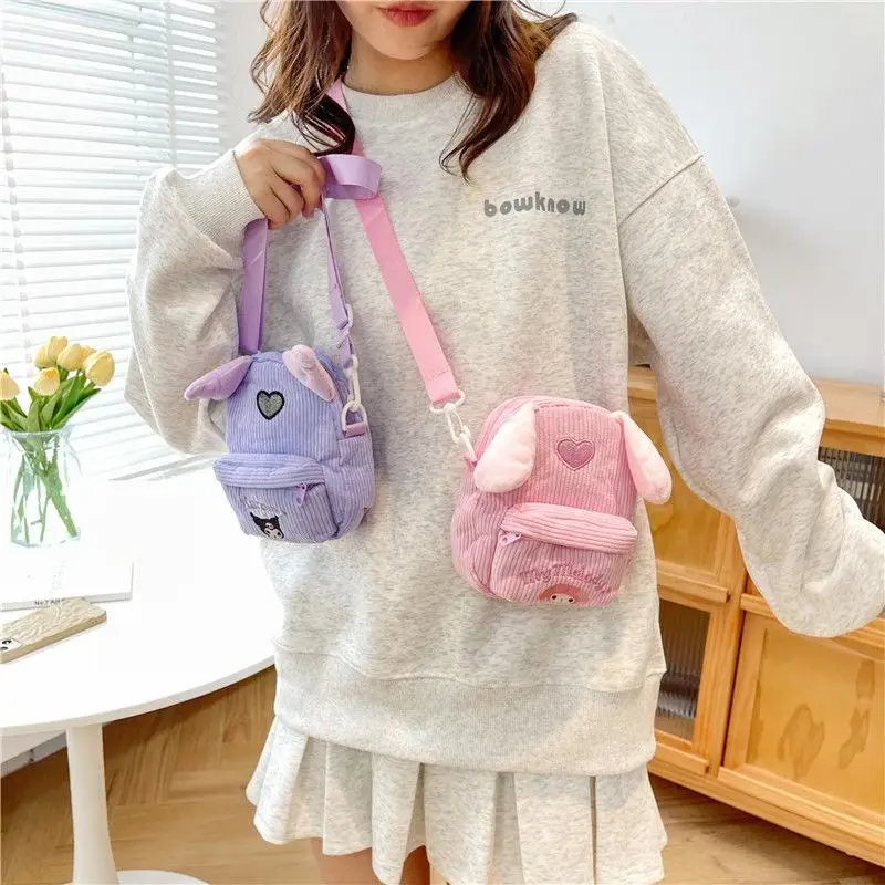

Новинка Kawaii Sanrios Kuromi Mymelody Cinnamoroll сумка через плечо сумка-мессенджер мультяшный большой емкости девочка подарок на день рождения для детей