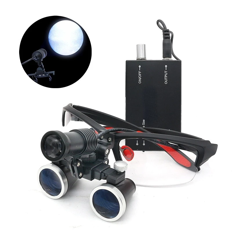 2.5X 3.5X Surgery glasses magnifiers Dental Loupe 420 mm Surgical Medical Operation Head Light head mounted magnifier
2.5X 3.5X Surgery glasses magnifiers Dental Loupe 420 mm Surgical Medical Operation Head Light head mounted magnifier