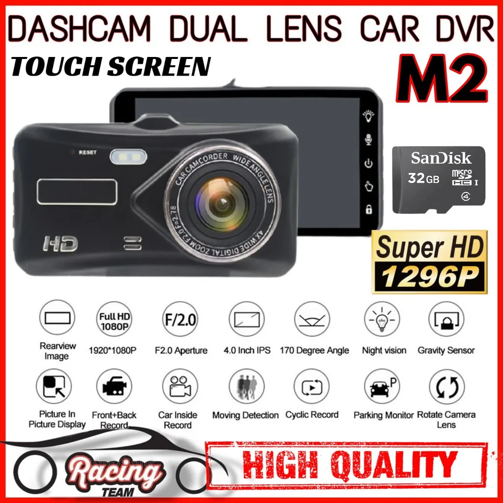 OFFER PRICE DASHCAM M2 1296P TOUCHSCREEN Dual Lens Car Camera Vehicle Video DashCam Full HD 170 deg Camera Rear View
OFFER PRICE DASHCAM M2 1296P TOUCHSCREEN Dual Lens Car Camera Vehicle Video DashCam Full HD 170 deg Camera Rear View
