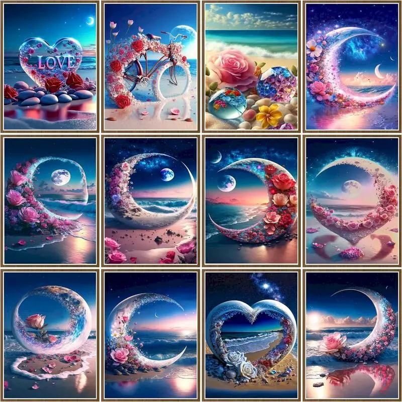 CHENISTORY Coloring By Number Rose And Moon Scenery By The Sea Kits Oil Paint By Number Modern Drawing On Canvas Artwork Gift
CHENISTORY Coloring By Number Rose And Moon Scenery By The Sea Kits Oil Paint By Number Modern Drawing On Canvas Artwork Gift