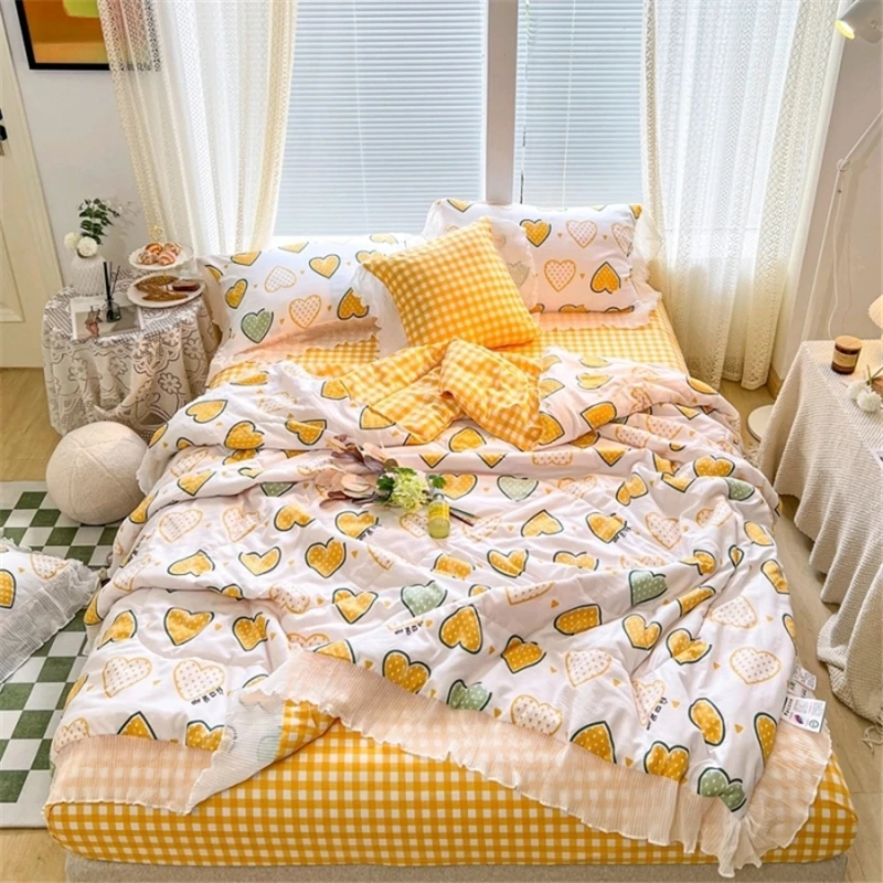 Классический хлопковый эффективный бактериостатический летний комплект одеял класса А в стиле принцессы с кружевами в виде облаков ручной работы 
Классический хлопковый эффективный бактериостатический летний комплект одеял класса А в стиле принцессы с кружевами в виде облаков ручной работы