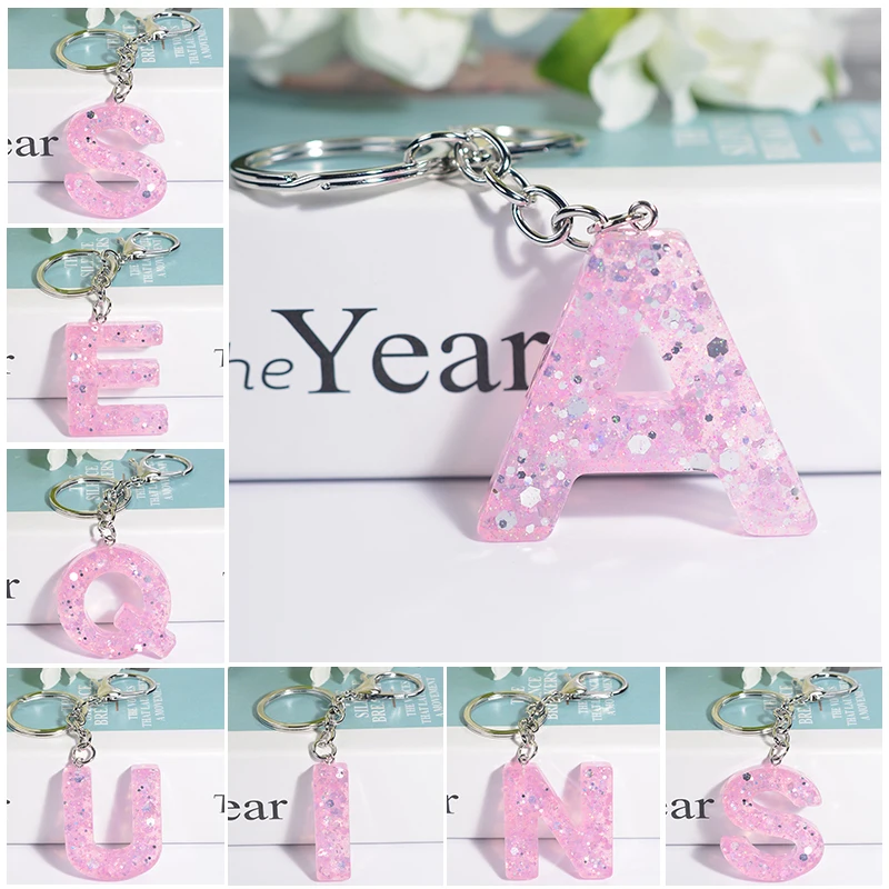 New 26 Letter Pink Letters Keychains Glitter Sequins Resin Key Chain English Alphabet Keyring Handbag Charms Accessory Trinket 
New 26 Letter Pink Letters Keychains Glitter Sequins Resin Key Chain English Alphabet Keyring Handbag Charms Accessory Trinket