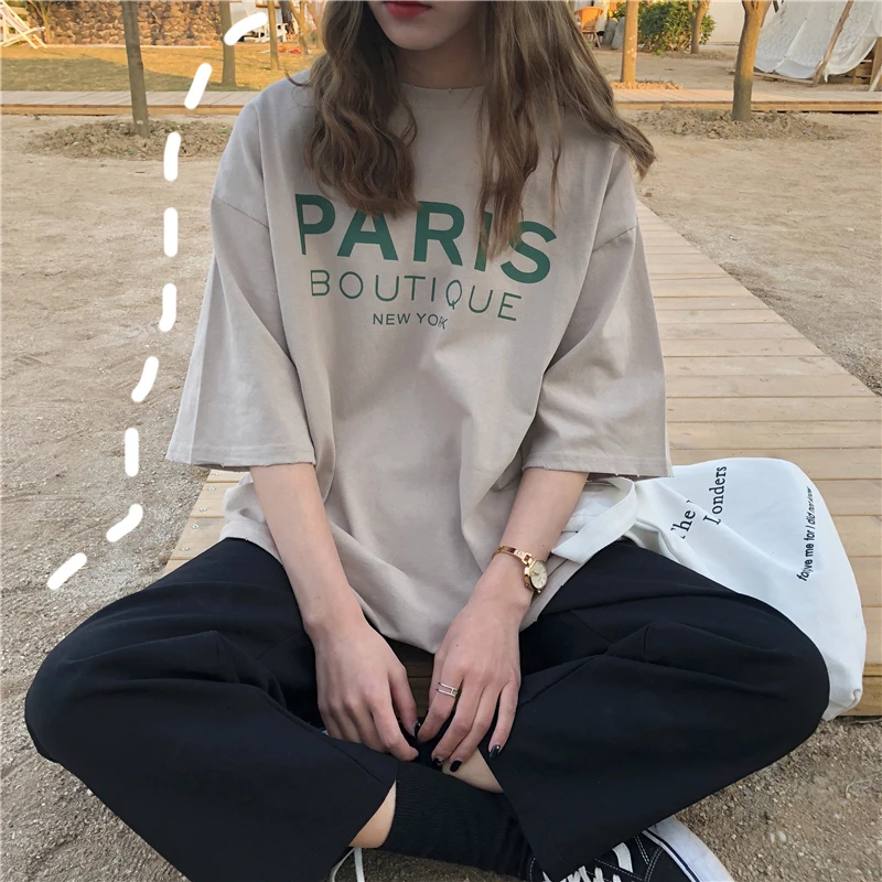 DAYIFUN Women Spring Summer Short-sleeve Letter Print O-neck T-shirt Harajuku Loose Korean Female Casual Tops Basic Streetwear
DAYIFUN Women Spring Summer Short-sleeve Letter Print O-neck T-shirt Harajuku Loose Korean Female Casual Tops Basic Streetwear