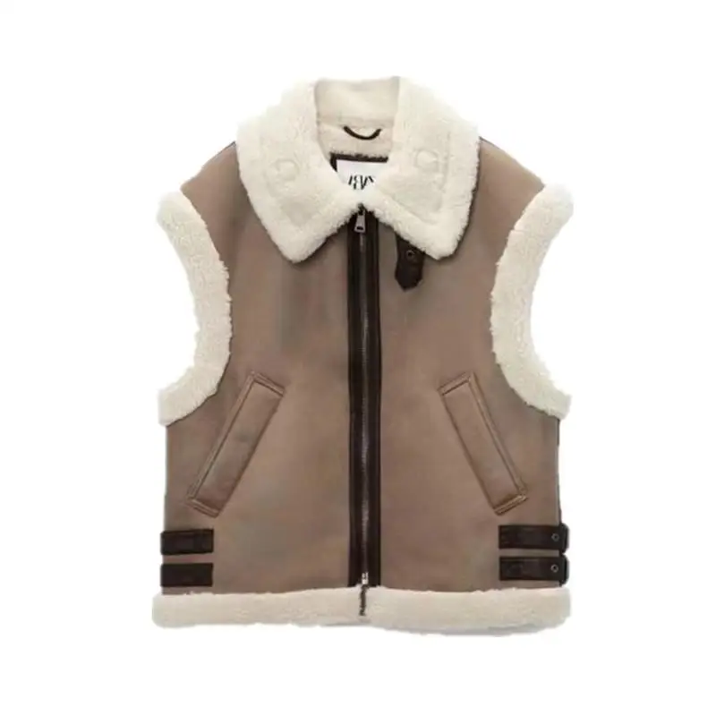 2022 Winter New Women's Vest Hick Warm Wool Lamb Faux Jacket Coat Female Sleeveless Casual Zipper Belt Outwear Top
2022 Winter New Women's Vest Hick Warm Wool Lamb Faux Jacket Coat Female Sleeveless Casual Zipper Belt Outwear Top