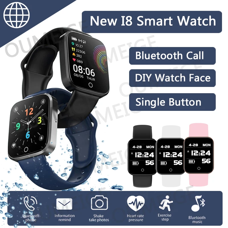 Смарт-часы с Bluetooth для женщин, новинка 2022, умный спортивный браслет i8, Цифровые мужские наручные часы для Android и iOS
Смарт-часы с Bluetooth для женщин, новинка 2022, умный спортивный браслет i8, Цифровые мужские наручные часы для Android и iOS