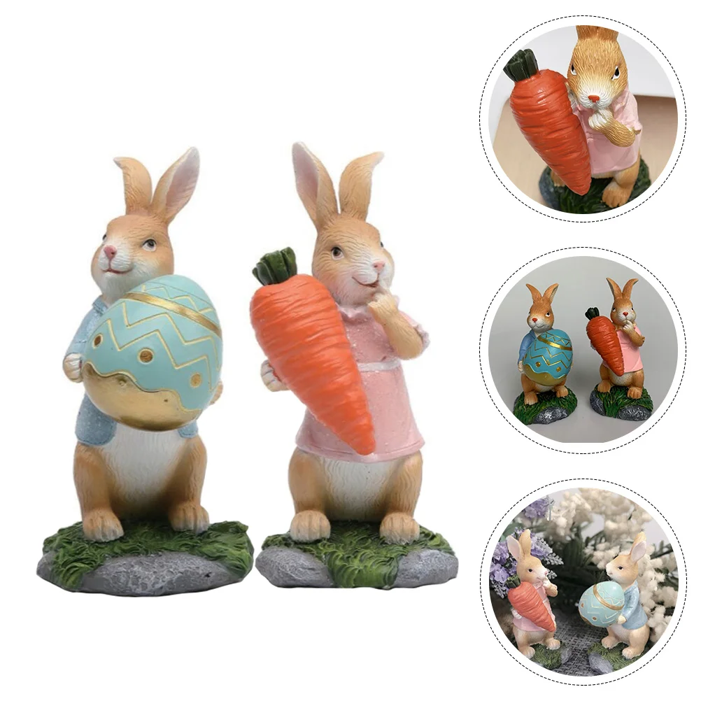 2pcs Adornments Easter Rabbit Figurine Bunny And Carrot Egg Figurine Exquisite Resin Decor for Home Room
2pcs Adornments Easter Rabbit Figurine Bunny And Carrot Egg Figurine Exquisite Resin Decor for Home Room