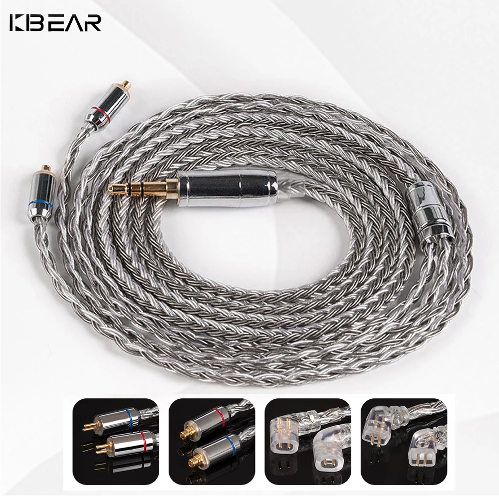 

KBEAR Earphone Cable MMCX/2PIN/QDC/TFZ Earbuds Replacement Wire 2.5/3.5/4.4mm Upgrade Line For BLON Moondro KZ TRN TANGZU Kinera