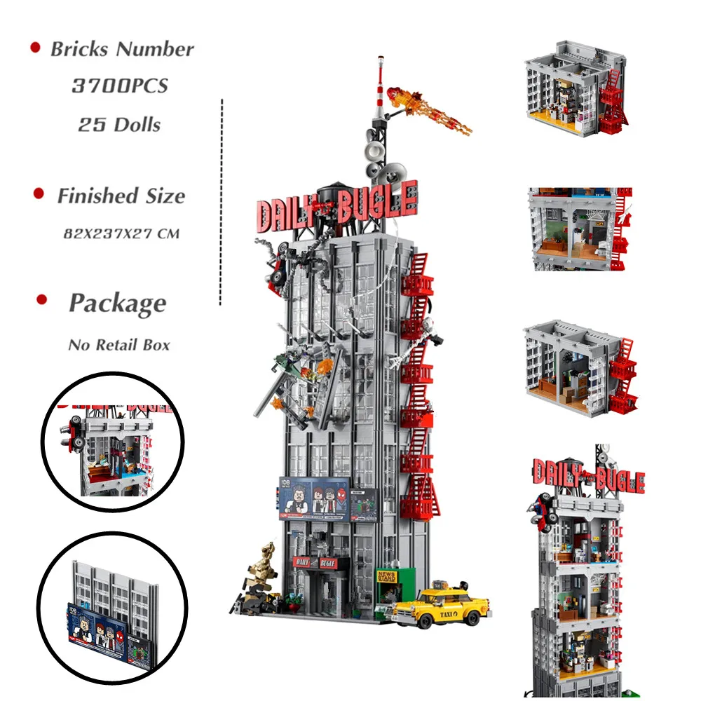 Disney Daily Bugle Tower 3700PCS 25 Mini DOLLS Spiders Heroes Figures Toys Mans Model Building Blocks Bricks Kid Toy Gift
Disney Daily Bugle Tower 3700PCS 25 Mini DOLLS Spiders Heroes Figures Toys Mans Model Building Blocks Bricks Kid Toy Gift