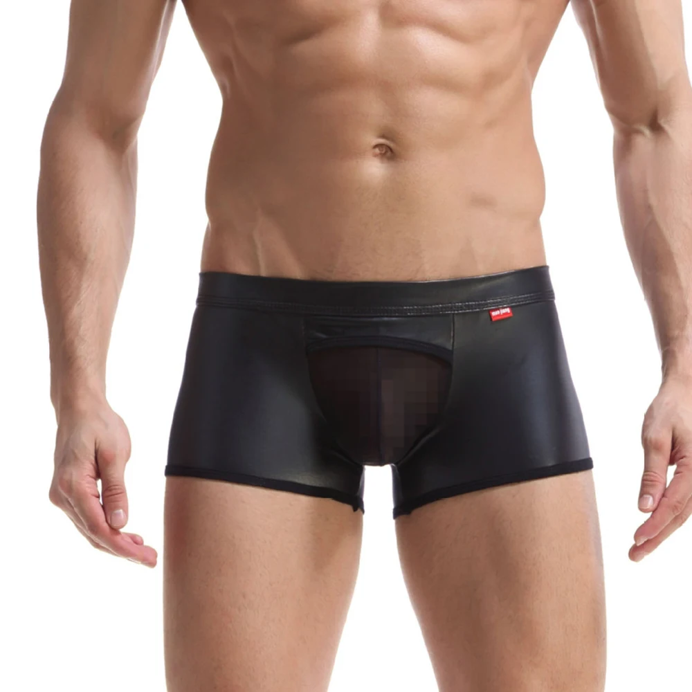 Men Black Shiny Glossy Underwear Patent Leather Boxer Short Pants Low Rise Elastic Slim Fit Hot Shorts Sexy Party Club Costume
Men Black Shiny Glossy Underwear Patent Leather Boxer Short Pants Low Rise Elastic Slim Fit Hot Shorts Sexy Party Club Costume