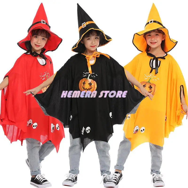 1pcs/lot Children Halloween Witch Cloak And Hat Girl Pumpkin Print Costumes Girl Carnival Witch Costumes 2023 Gift
1pcs/lot Children Halloween Witch Cloak And Hat Girl Pumpkin Print Costumes Girl Carnival Witch Costumes 2023 Gift