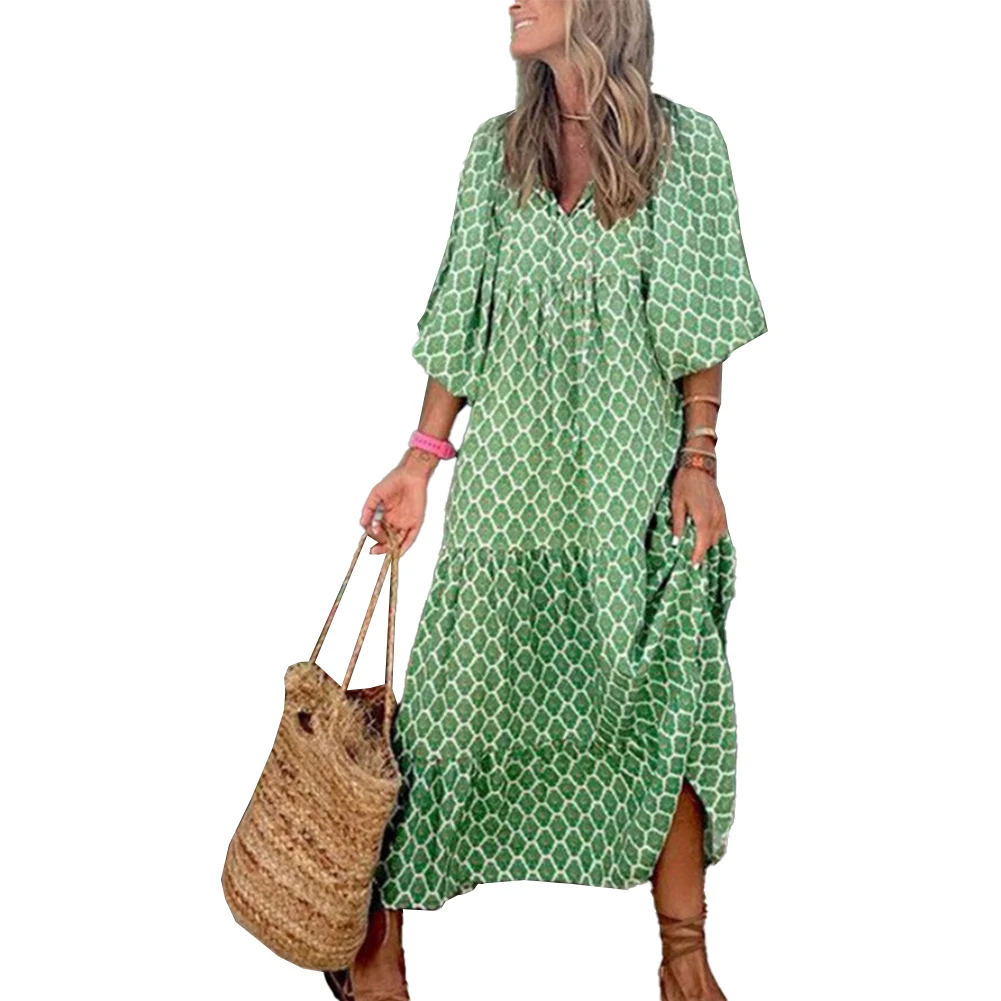 Boho Summer Long Dress Women Lantern Sleeve V Neck Loose Casual Bohemia Beach Sundress Ladies Bohemia Maxi Dresses
Boho Summer Long Dress Women Lantern Sleeve V Neck Loose Casual Bohemia Beach Sundress Ladies Bohemia Maxi Dresses
