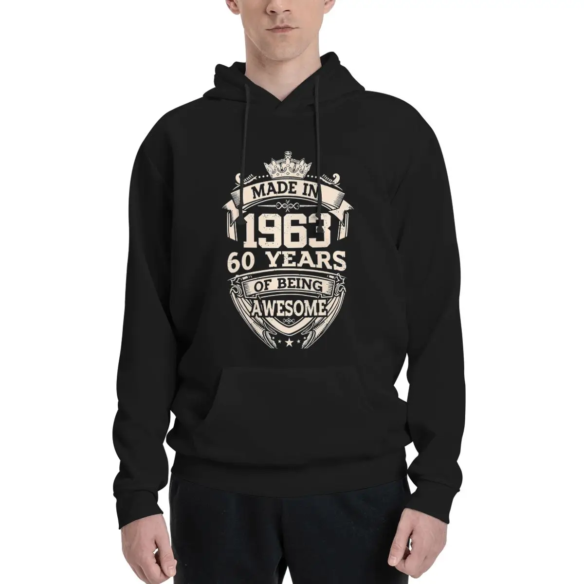 

Vintage Made In 1963 60 Years Of Being Awesome Birthday Polyester Hoodie Men's sweatershirt Warm Dif Colors Sizes