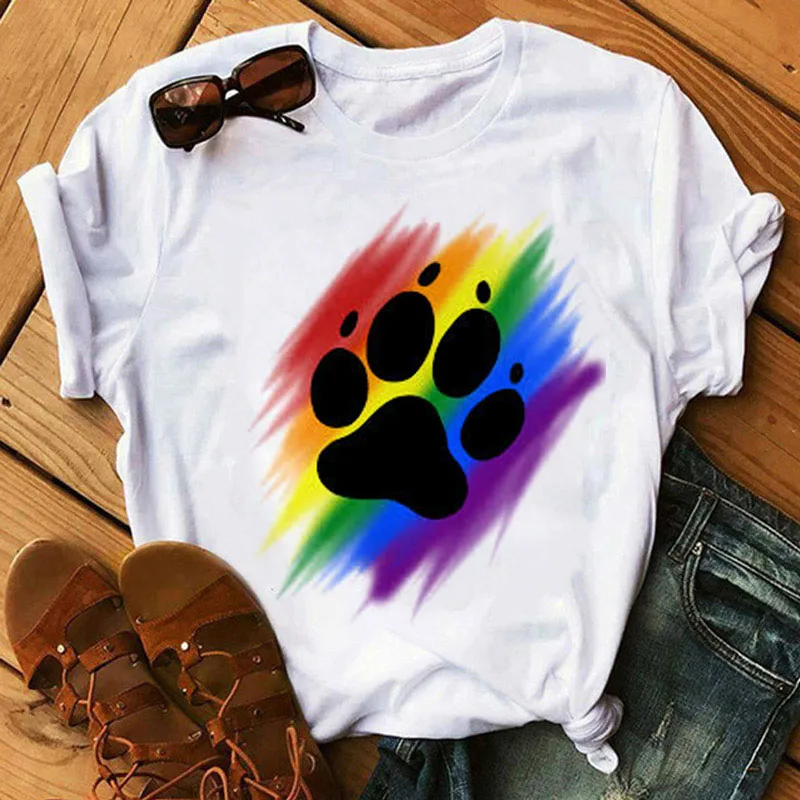 Cute T-shirt Tops Creative Heart Dog Paw Print Fashion Casual Tops Summer simple Ladies tee shirt short-sleeved t shirt
Cute T-shirt Tops Creative Heart Dog Paw Print Fashion Casual Tops Summer simple Ladies tee shirt short-sleeved t shirt