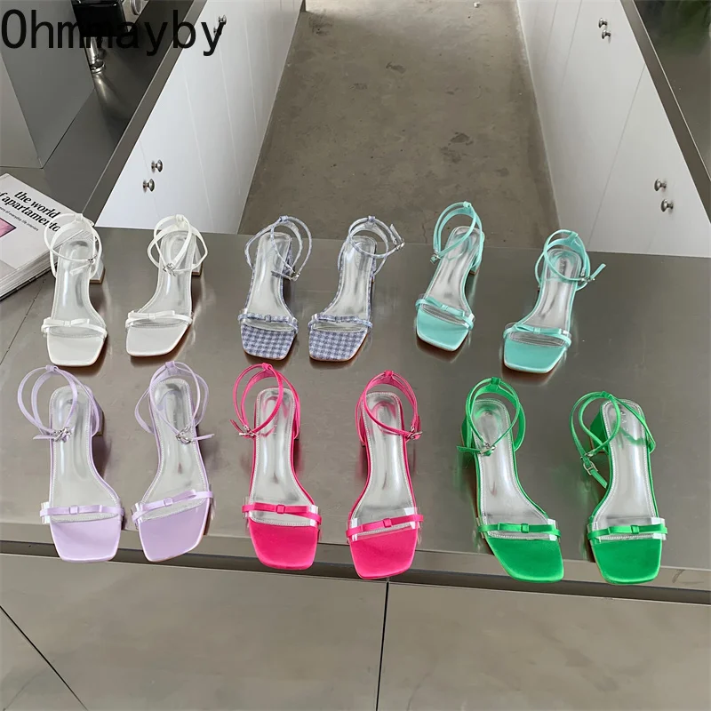2022 Summer Lattice Women Sandals Fashion Bow-knot Square Low Heel Ladies Elegant Ankle Strap Sandal Shoes Outdoor Beach Slides
2022 Summer Lattice Women Sandals Fashion Bow-knot Square Low Heel Ladies Elegant Ankle Strap Sandal Shoes Outdoor Beach Slides