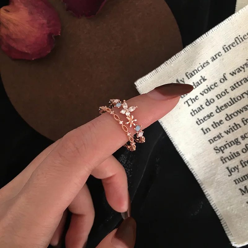 Double Layer Flower Rings For Women Teens Girls Korean Fashion Fashion Finger Rings Open End Adjustable Fashion Jewelry Gifts
Double Layer Flower Rings For Women Teens Girls Korean Fashion Fashion Finger Rings Open End Adjustable Fashion Jewelry Gifts