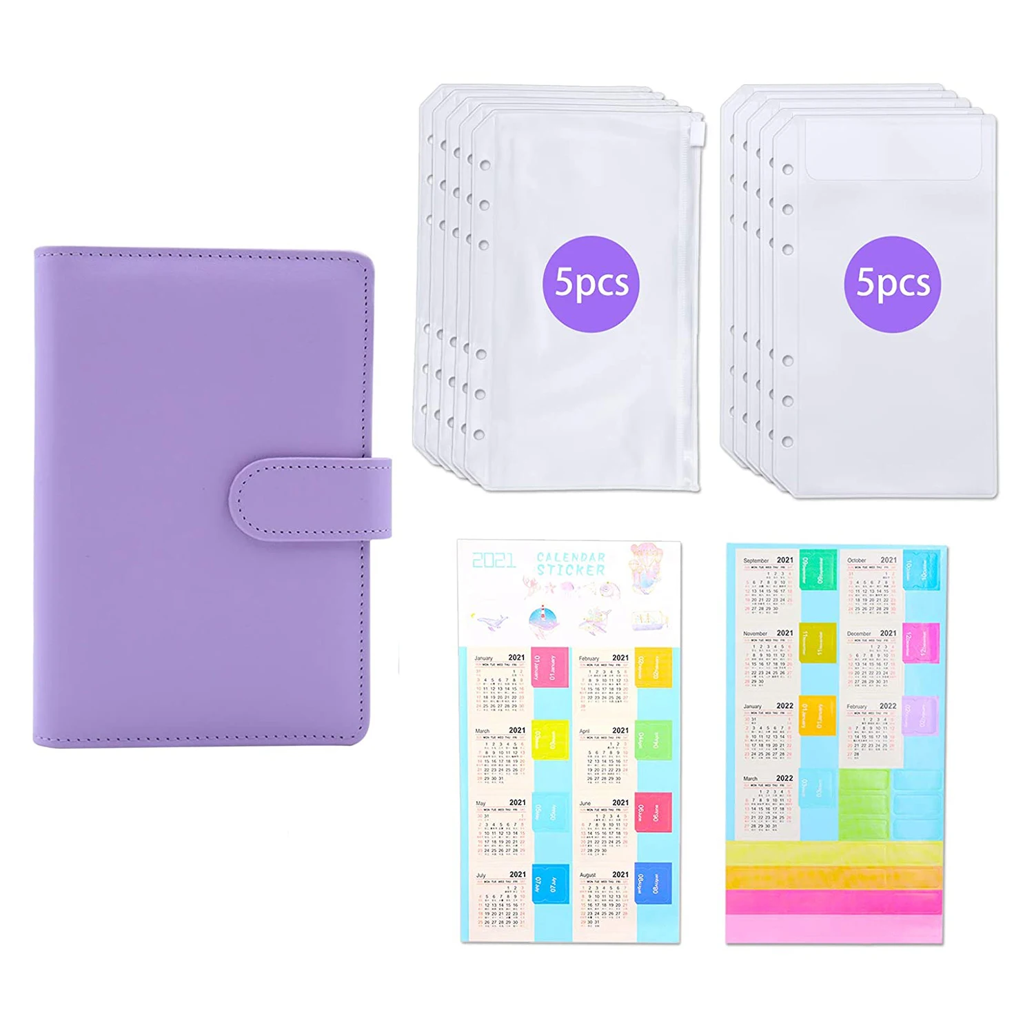A6 Size 6 Ring Leather Binder Cash Budget Envelope System Organizer Planner with 10Pcs Binder Zipper Pockets,2Pcs Label Stickers
A6 Size 6 Ring Leather Binder Cash Budget Envelope System Organizer Planner with 10Pcs Binder Zipper Pockets,2Pcs Label Stickers