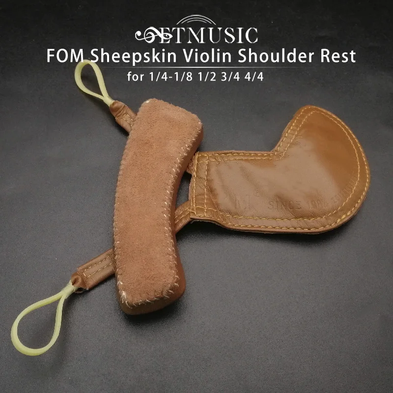 

FOM Sheepskin Violin Shoulder Rest for 1/4-1/8 1/2 3/4 Leather Chinrest Padded Chin Shoulder Fiddle Partners Musical Instruments