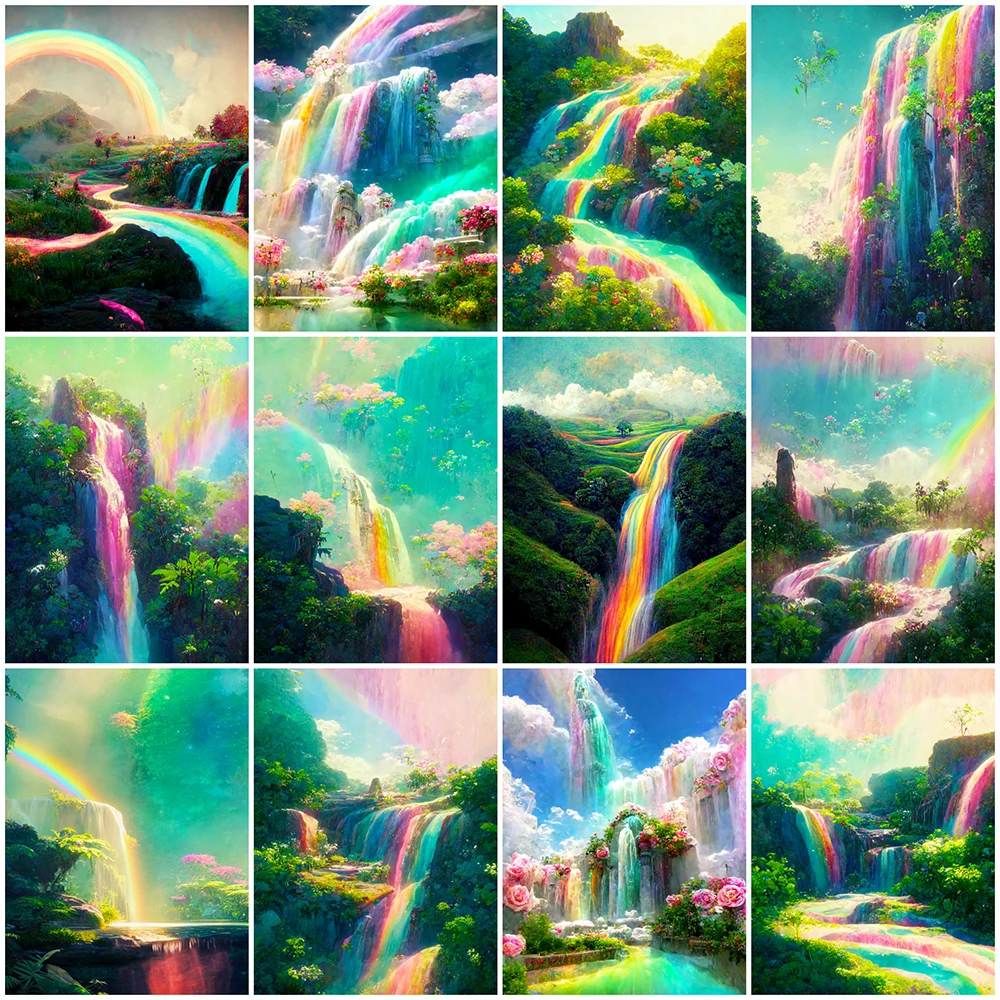 AZQSD DIY Diamond Painting Waterfall Landscape Full Square Drill Diamond Mosaic Fantasy Mountain Beads Embroidery Wall Sticker 
AZQSD DIY Diamond Painting Waterfall Landscape Full Square Drill Diamond Mosaic Fantasy Mountain Beads Embroidery Wall Sticker