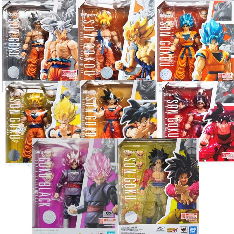 

Bandai S.H Figuarts Dragon Ball Super Saiyan God Son Goku All forms Anime Figure Collection Model Action Figural Brinquedos Toy