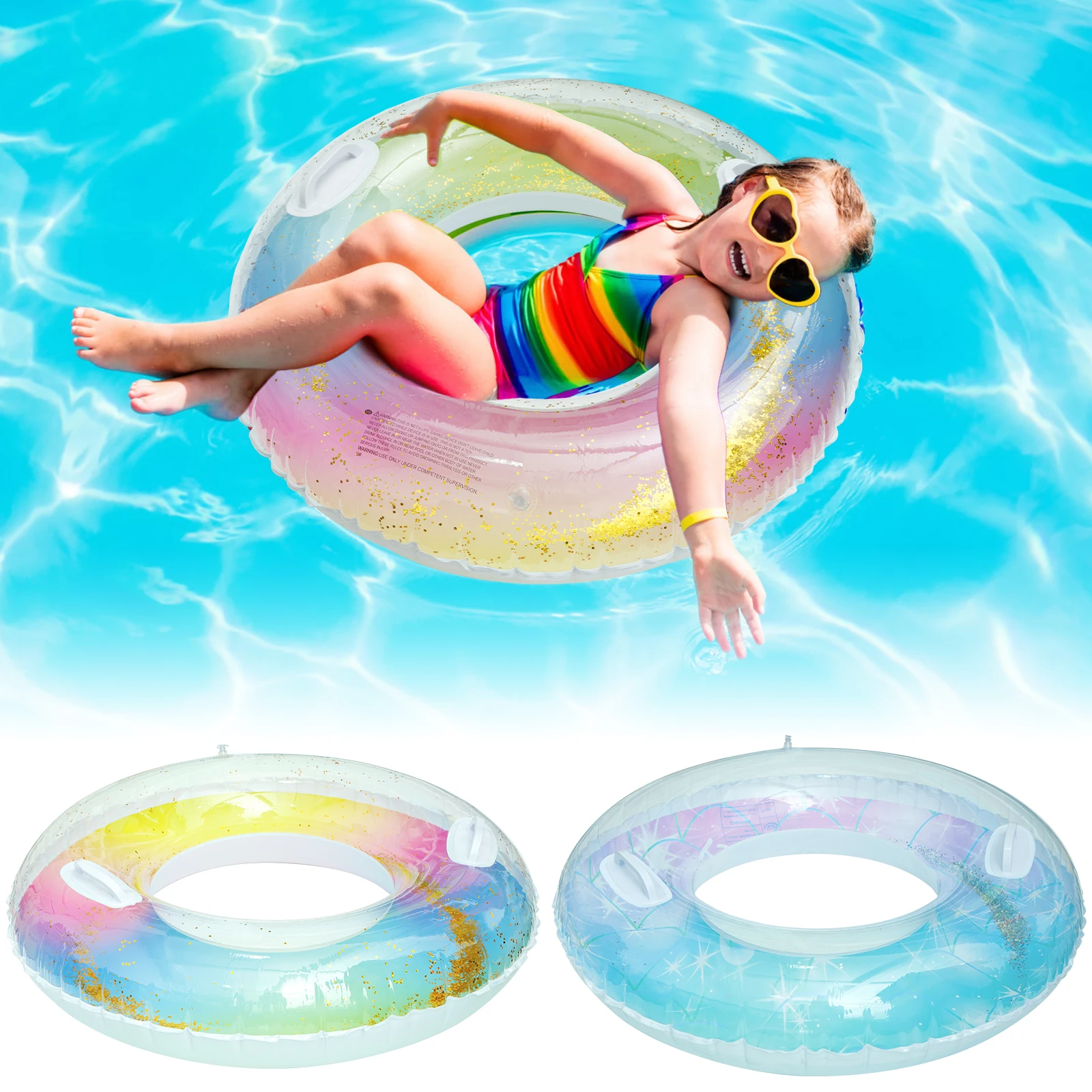 Swimming Ring with Safety Handle Sequins Inflatable Pool Float Portable Adults Kids Floating Ring Gradient Water Ring Premium
Swimming Ring with Safety Handle Sequins Inflatable Pool Float Portable Adults Kids Floating Ring Gradient Water Ring Premium