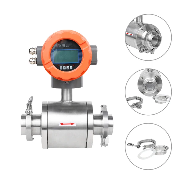 clamp Integrated sanitary industrial Food grade stainless steel flow meter electromagnetic drinks wine milk flowmeter
clamp Integrated sanitary industrial Food grade stainless steel flow meter electromagnetic drinks wine milk flowmeter