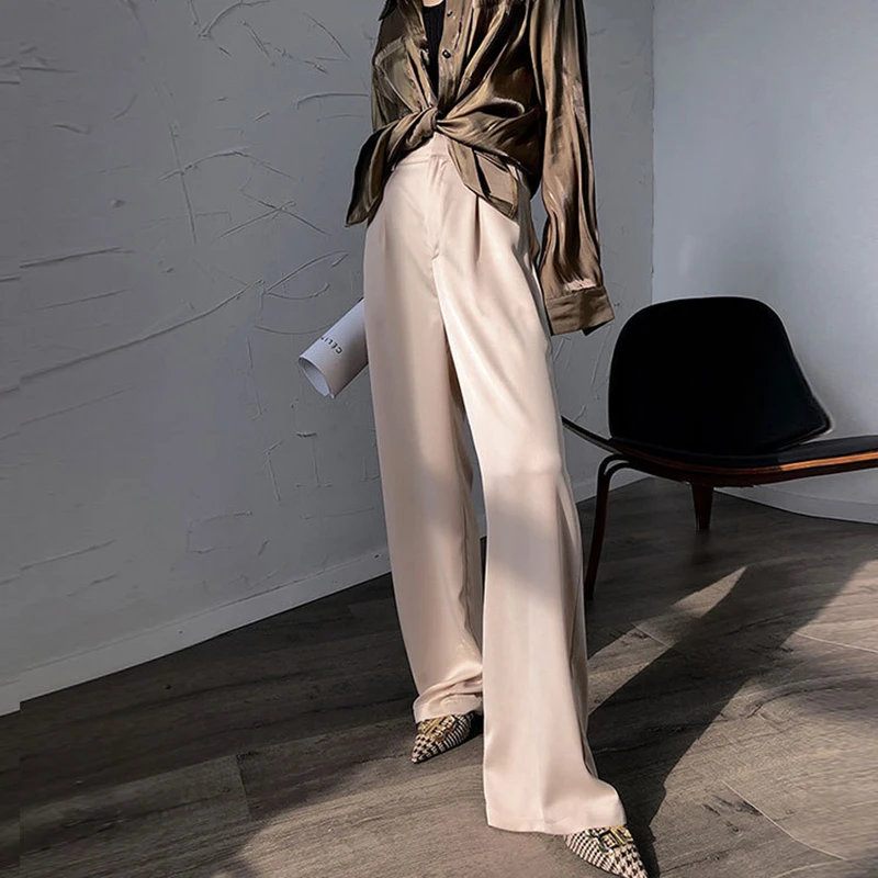 Women's Commuter Drape Wide Leg Pants Simple Solid Color Loose High Waist Casual Pants Large Size Trousers 2022 Spring Summer
Women's Commuter Drape Wide Leg Pants Simple Solid Color Loose High Waist Casual Pants Large Size Trousers 2022 Spring Summer