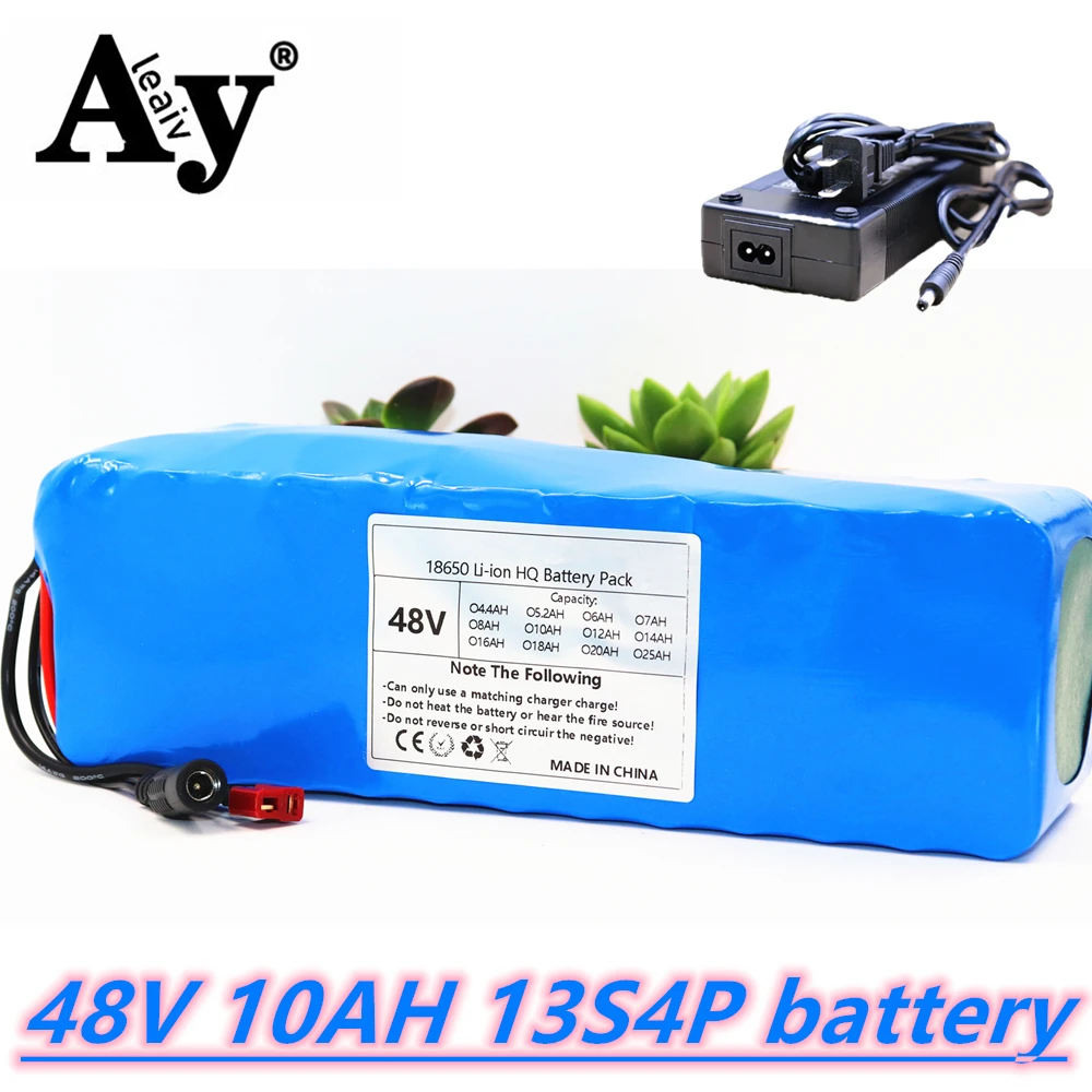 Electric bicycle battery 18650 battery pack 13S4P 48V 10Ah 48V 10000mAh 500W powerful bicycle lithium battery with BMS+charger
Electric bicycle battery 18650 battery pack 13S4P 48V 10Ah 48V 10000mAh 500W powerful bicycle lithium battery with BMS+charger