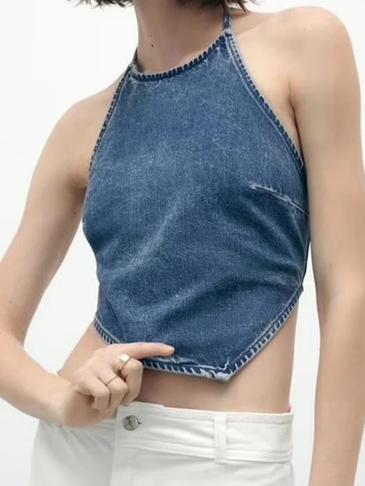 Lace-up Sexy Women Denim Camis Summer Halter Sleeveless Backless Casual Solid Tank Tops Female Camisole Streetwear Party Top New
Lace-up Sexy Women Denim Camis Summer Halter Sleeveless Backless Casual Solid Tank Tops Female Camisole Streetwear Party Top New