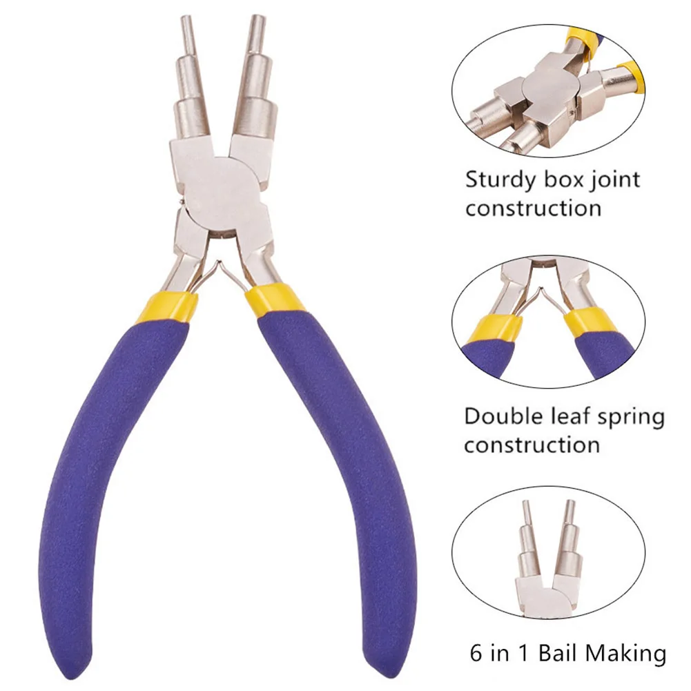 6 In 1 Handheld Forming Rustproof Jump Rings Bail Making Pliers for 3mm To 10mm Carbon Steel Portable Jewelry Tool Wire Looper
6 In 1 Handheld Forming Rustproof Jump Rings Bail Making Pliers for 3mm To 10mm Carbon Steel Portable Jewelry Tool Wire Looper