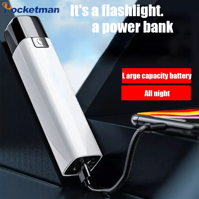 Outdoor Mini Portable Flashlight Torch Lanterna Can Be Used As Power Bank for Phone with USB Cable with Battery with USB Cable
Outdoor Mini Portable Flashlight Torch Lanterna Can Be Used As Power Bank for Phone with USB Cable with Battery with USB Cable