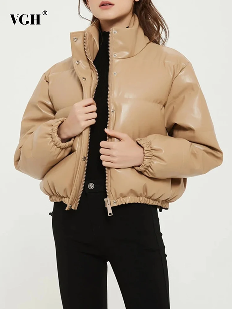 VGH Casual Puffer Jacket For Female Clothing Stand Collar Long Sleeve Solid Minimalsit Down Jacket Winter Clothes Women Fashion
VGH Casual Puffer Jacket For Female Clothing Stand Collar Long Sleeve Solid Minimalsit Down Jacket Winter Clothes Women Fashion